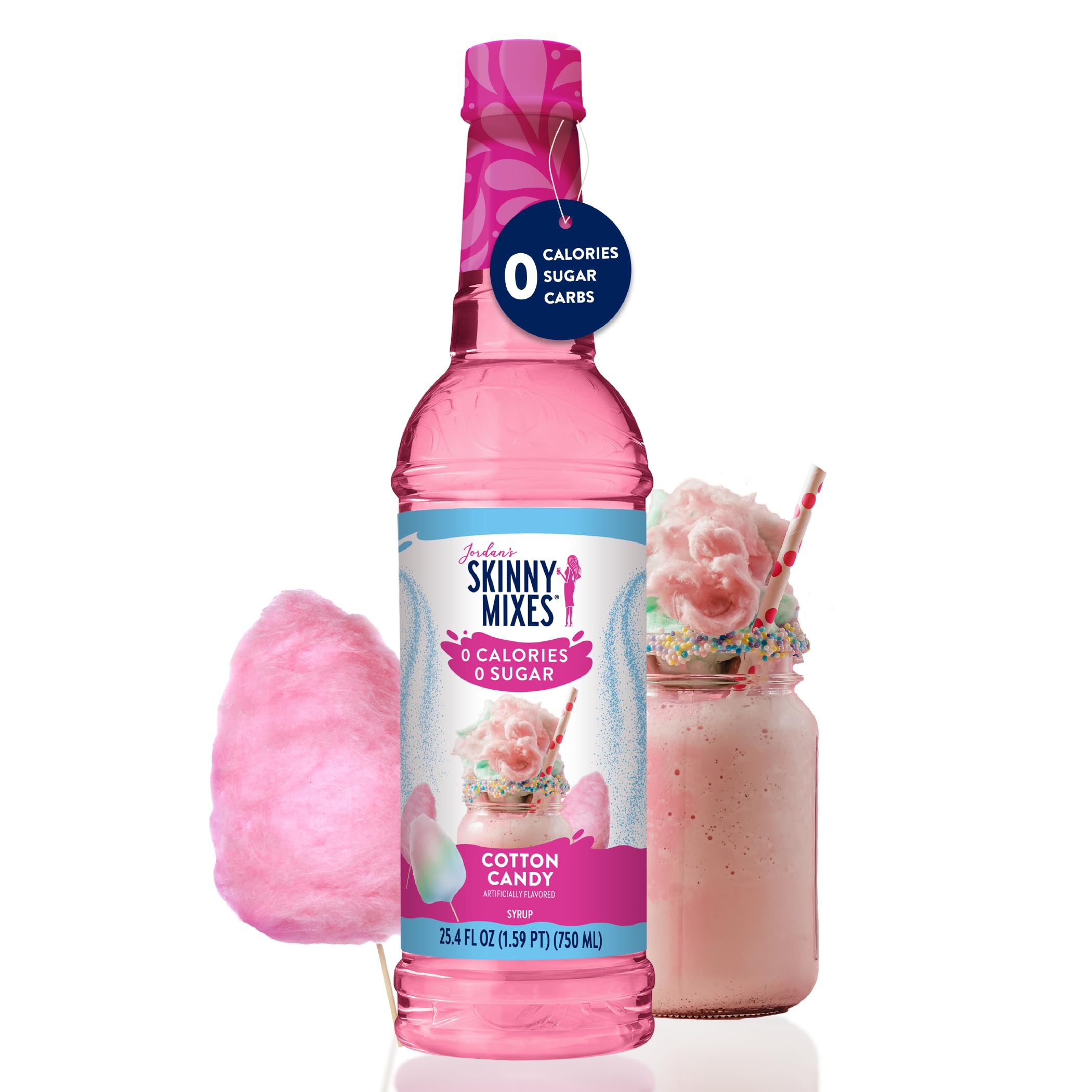 Jordan's Skinny Mixes Sugar-Free Cherry Cola Syrup bottle pour pairs with soda or cocktails sugar free