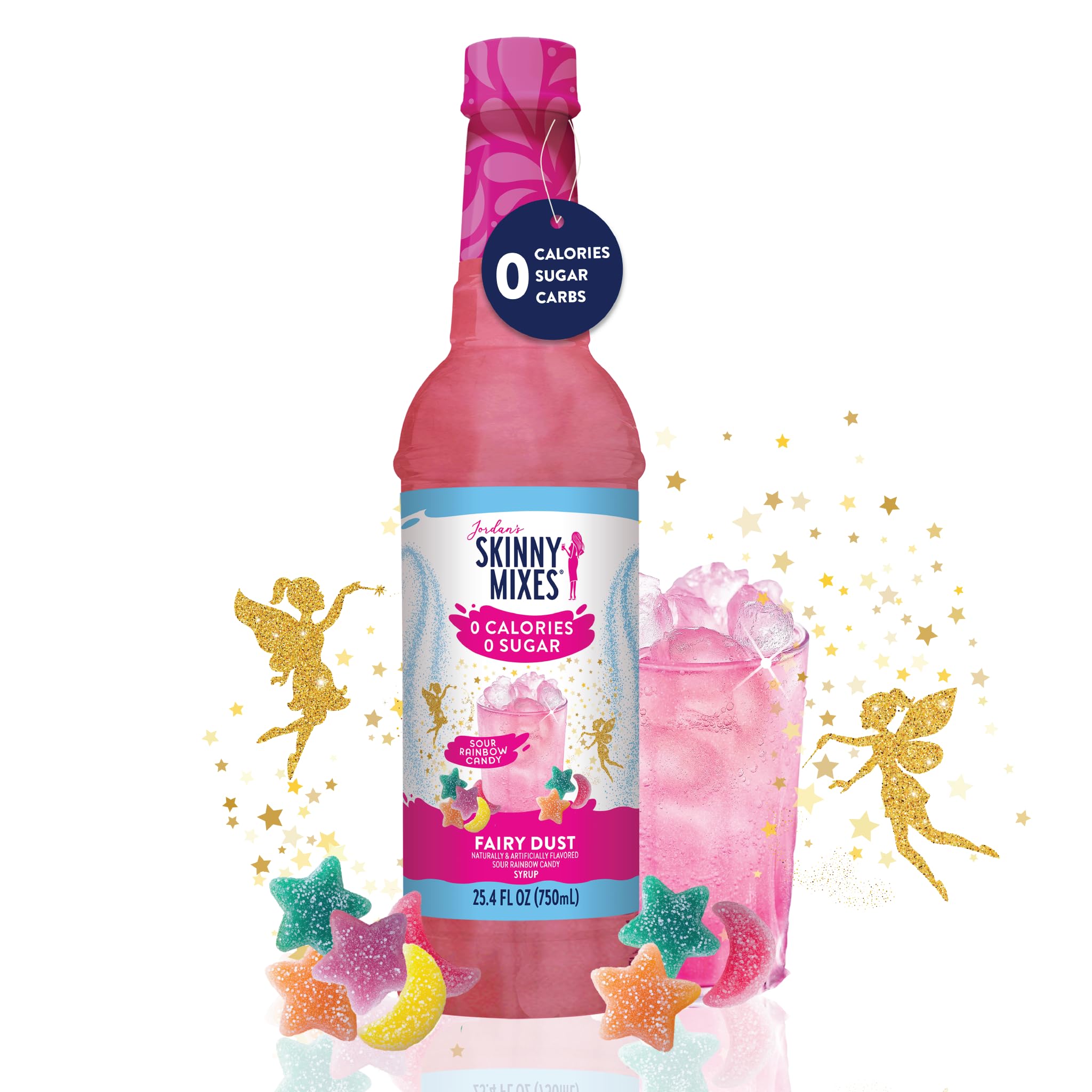Jordan's Skinny Mixes Sugar Free Cherry Cola syrup bottle adds classic soda flavor without sugar.