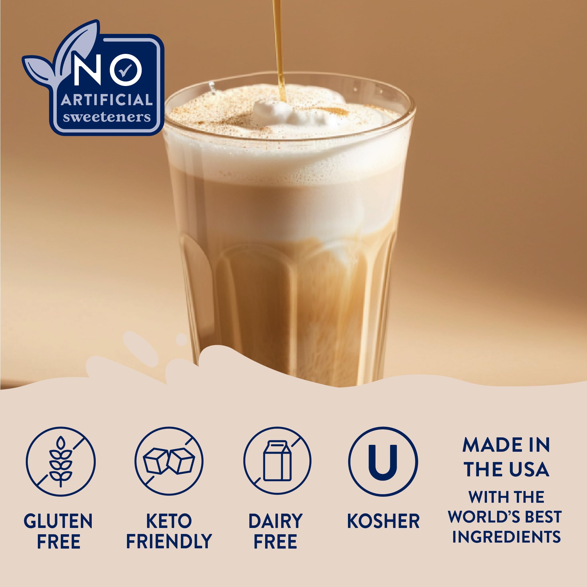 Jordan's Skinny Mixes French Vanilla sugar-free syrup bottle added to smoothies for naturally sweet vanilla