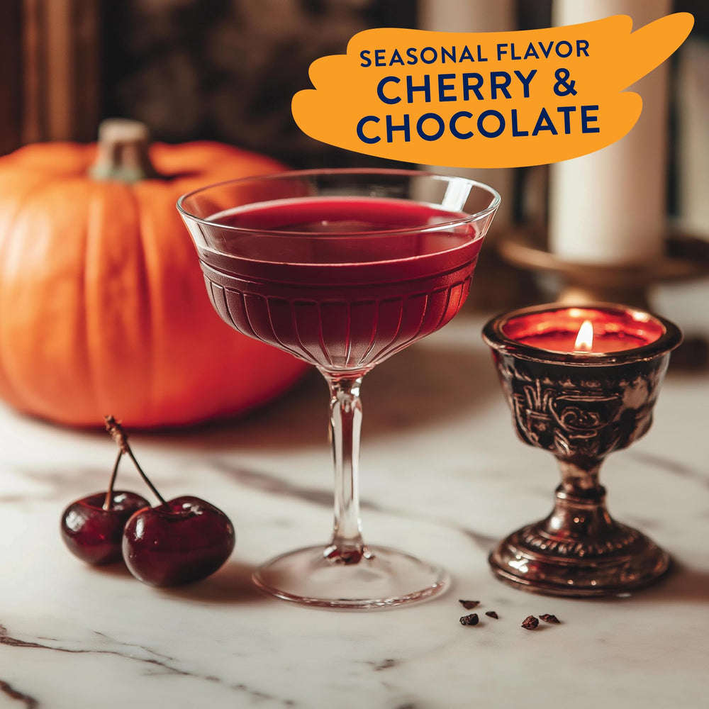 Iced coffee with Vampire Kiss sugar-free flavor boost.