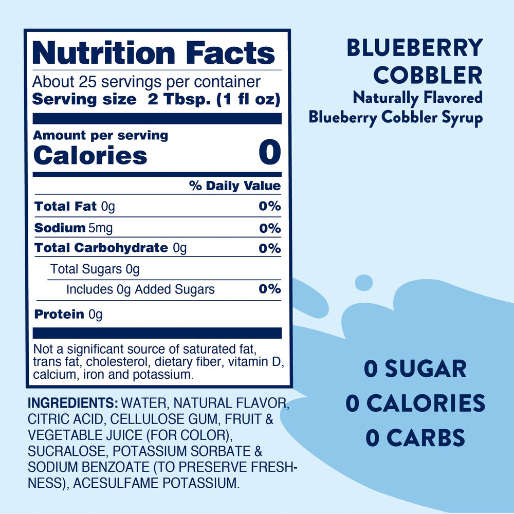 Jordan's Skinny Mixes sugar-free syrup label closeup highlights zero calories and keto-friendly sweetness