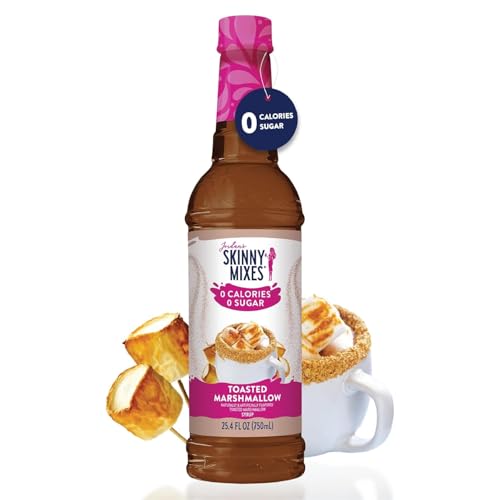 Jordan’s Skinny Mixes toasted marshmallow syrup enhances coffee in a mug without sugar