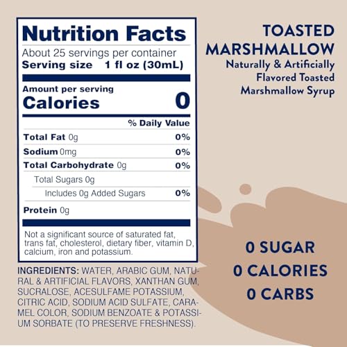 Jordan’s Skinny Mixes toasted marshmallow syrup adds latte art with sugar-free sweetness