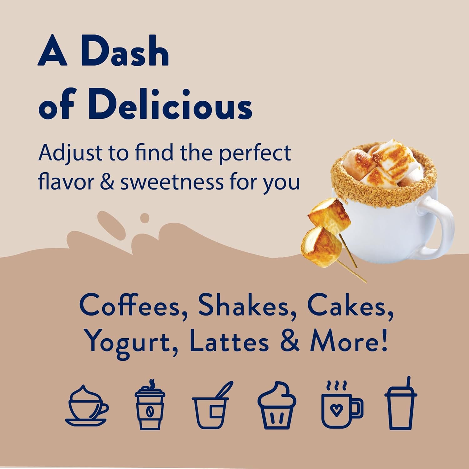 Jordan’s Skinny Mixes toasted marshmallow syrup in a mocktail glass for sugar-free flavor
