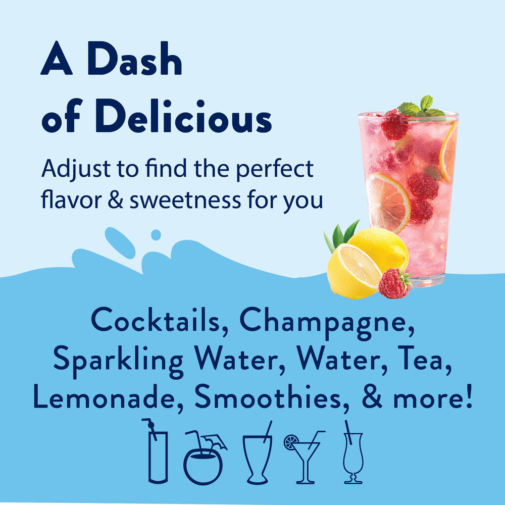 Jordan's Skinny Mixes syrup in tea or cocktail with glass