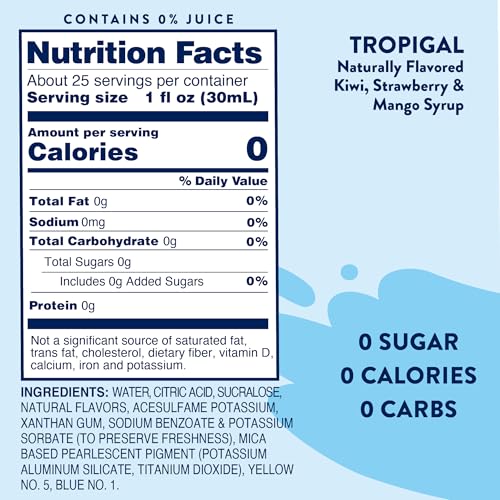 Jordan's Skinny Mixes Tropical Syrup added to tea for bold, guilt-free flavor.