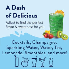 Jordan's Skinny Mixes Tropical Syrup in a cup of tea for vibrant aroma.