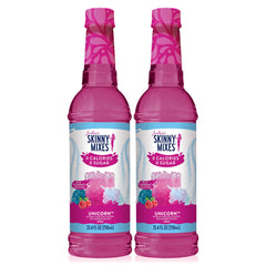 Jordan's Skinny Mixes Unicorn Syrup bottle for zero-calorie flavoring in drinks