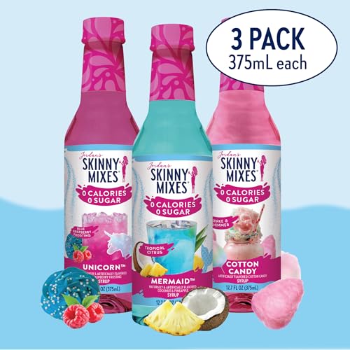 Jordan's Skinny Mixes Unicorn syrup bottle adds creamy sweetness for light drinks