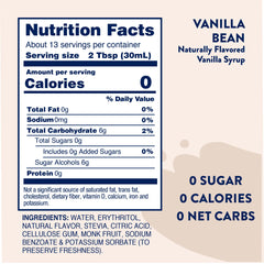Jordan's Skinny Mixes Vanilla Bean Syrup in coffee cup for café-style vanilla
