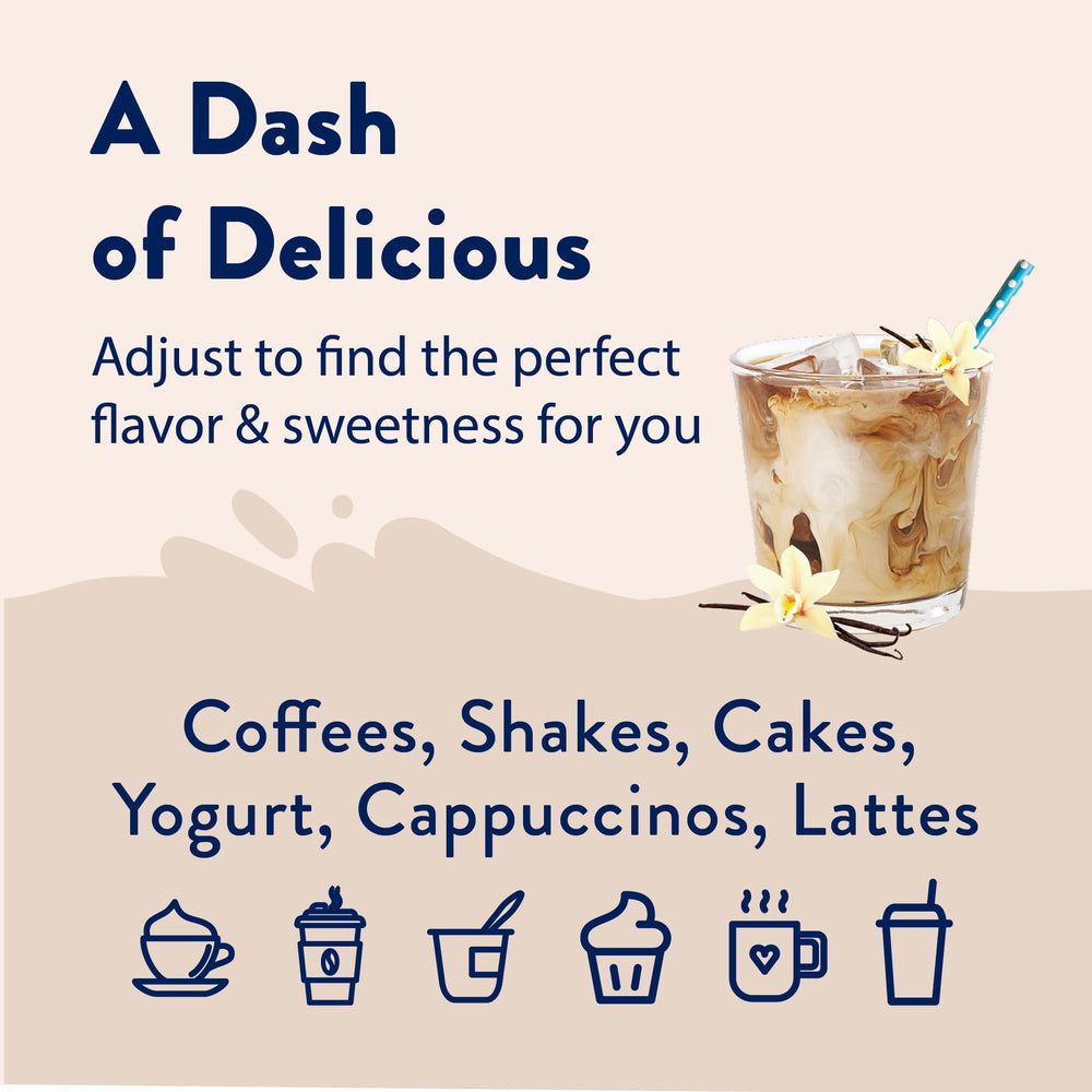 Jordan's Skinny Mixes Vanilla Bean Syrup kitchen scene shows versatile flavor boost