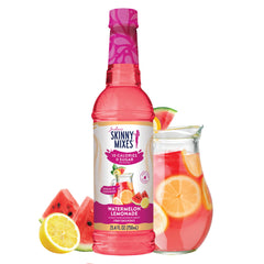Jordan's Skinny Mixes Watermelon Lemonade syrup bottle adds zero-calorie flavoring for drinks
