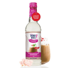 Jordan's Skinny Mixes white chocolate peppermint syrup bottle adds sugar-free holiday flavor to drinks
