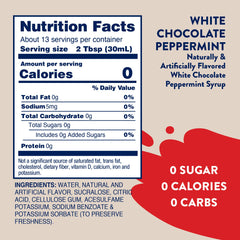 Jordan's Skinny Mixes white chocolate peppermint syrup pour enhances lattes with zero calories