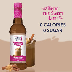 Jordan's Skinny Mixes zero-calorie syrup bottle on counter, showcasing guilt-free sweetness