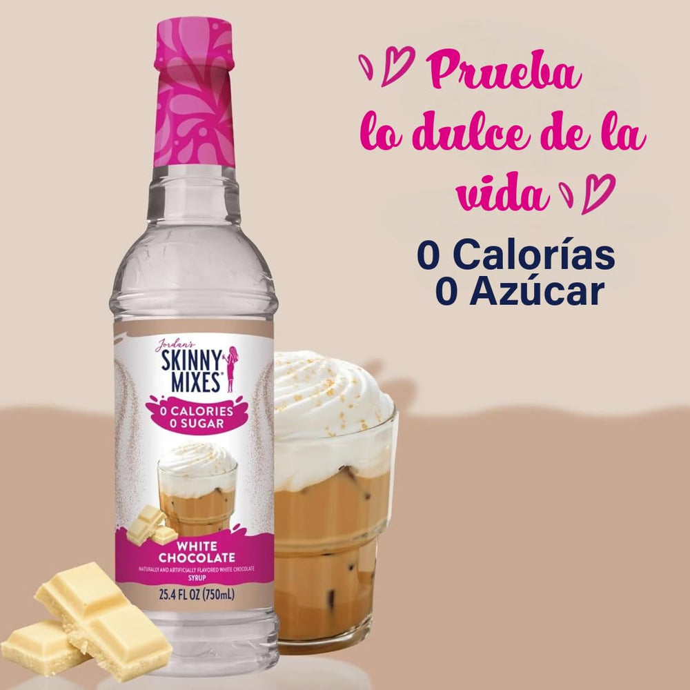 Teas and lattes enhanced by Jordan's Skinny Syrups White Chocolate Sugar Free