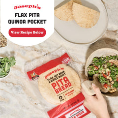 Joseph's Flax Pita close-up crumb, flexible for folding wraps