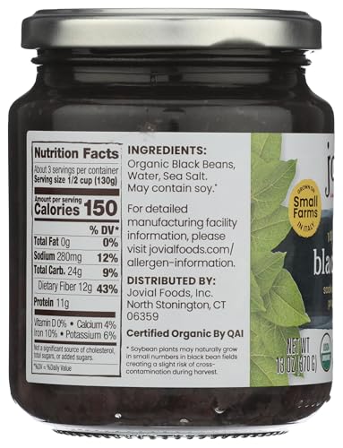 Jovial Beans Black can opened, convenient source of protein for meals.