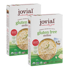 Jovial brown rice stelline pasta pack showing gluten-free, whole grain option