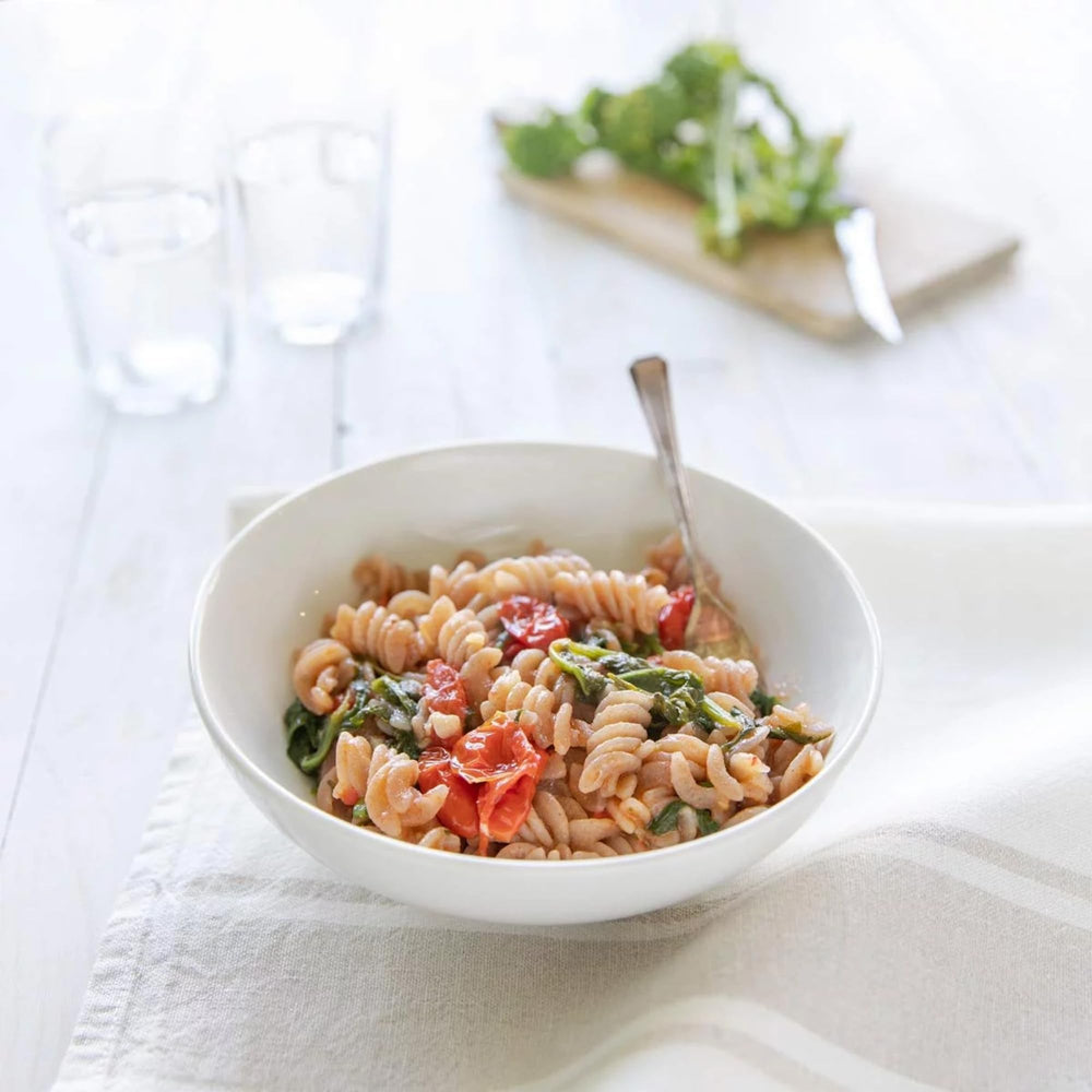 Jovial cassava fusilli in bronze-die extrusion, premium texture and quality.