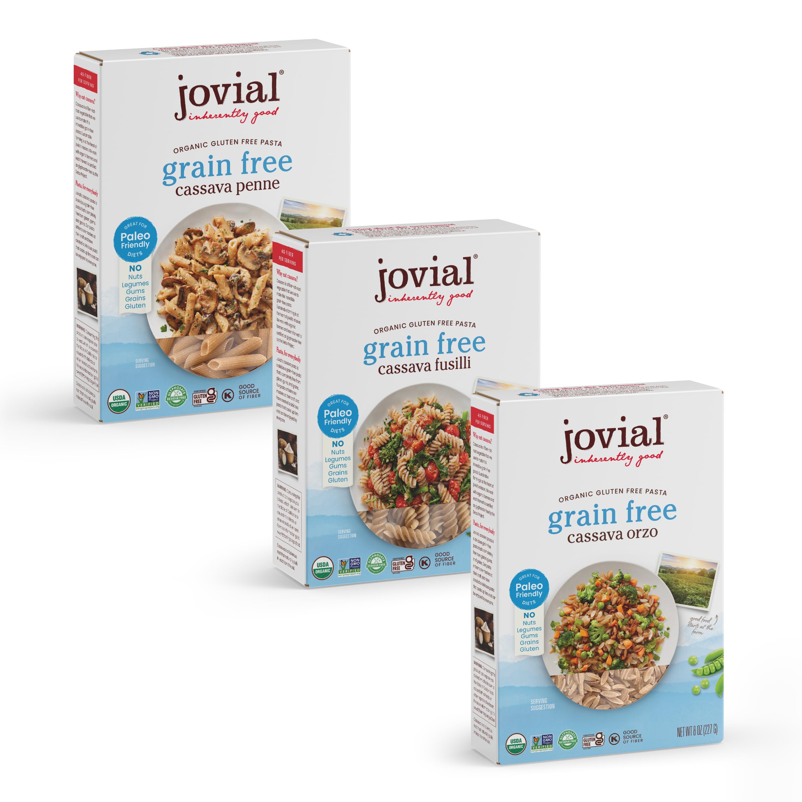 Jovial grain-free cassava pasta trio pack—gluten-free dinner option