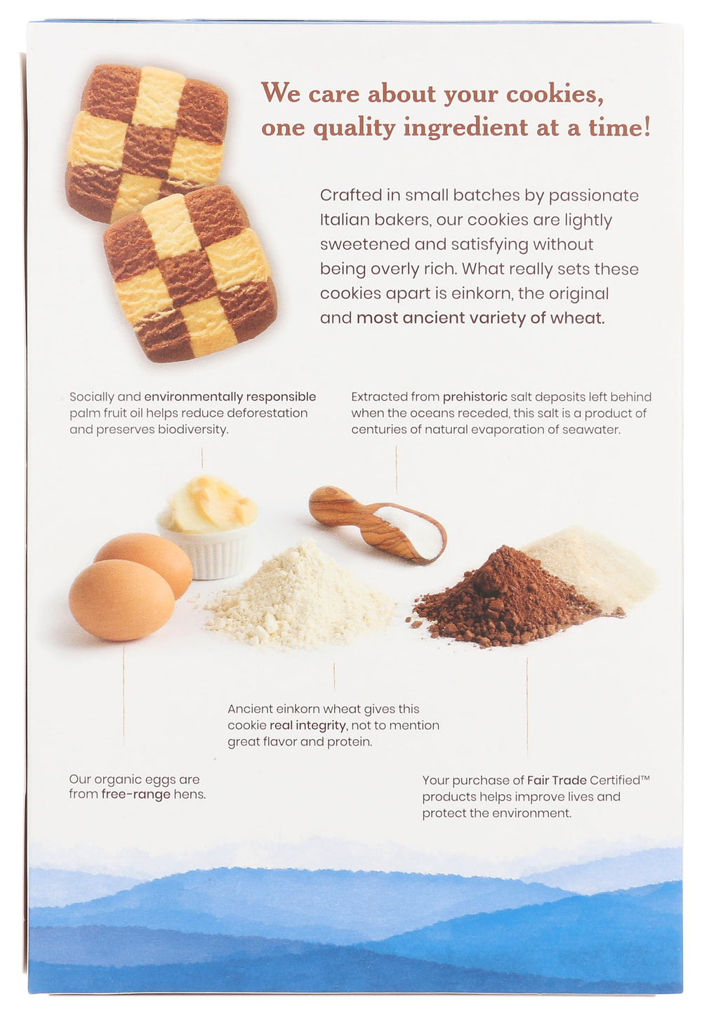 Jovial Einkorn Checkerboard Cookies on a platter with authentic Italian craftsmanship.