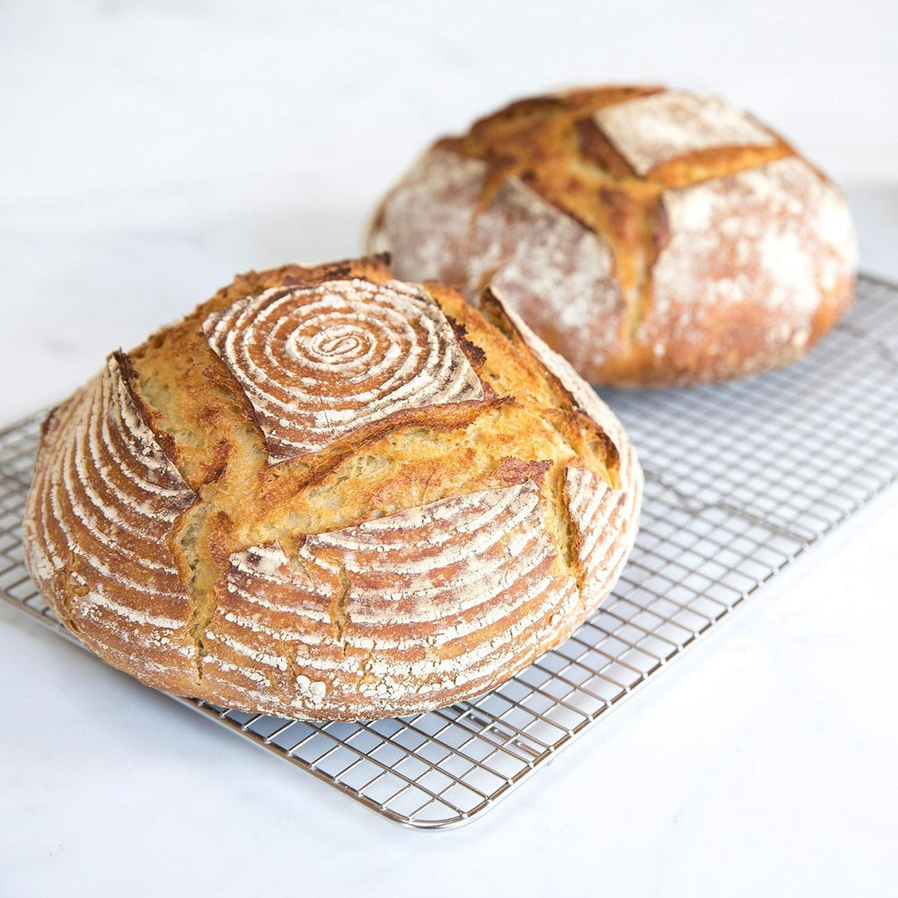Jovial Einkorn dough for bread forming a soft, flavorful crumb.