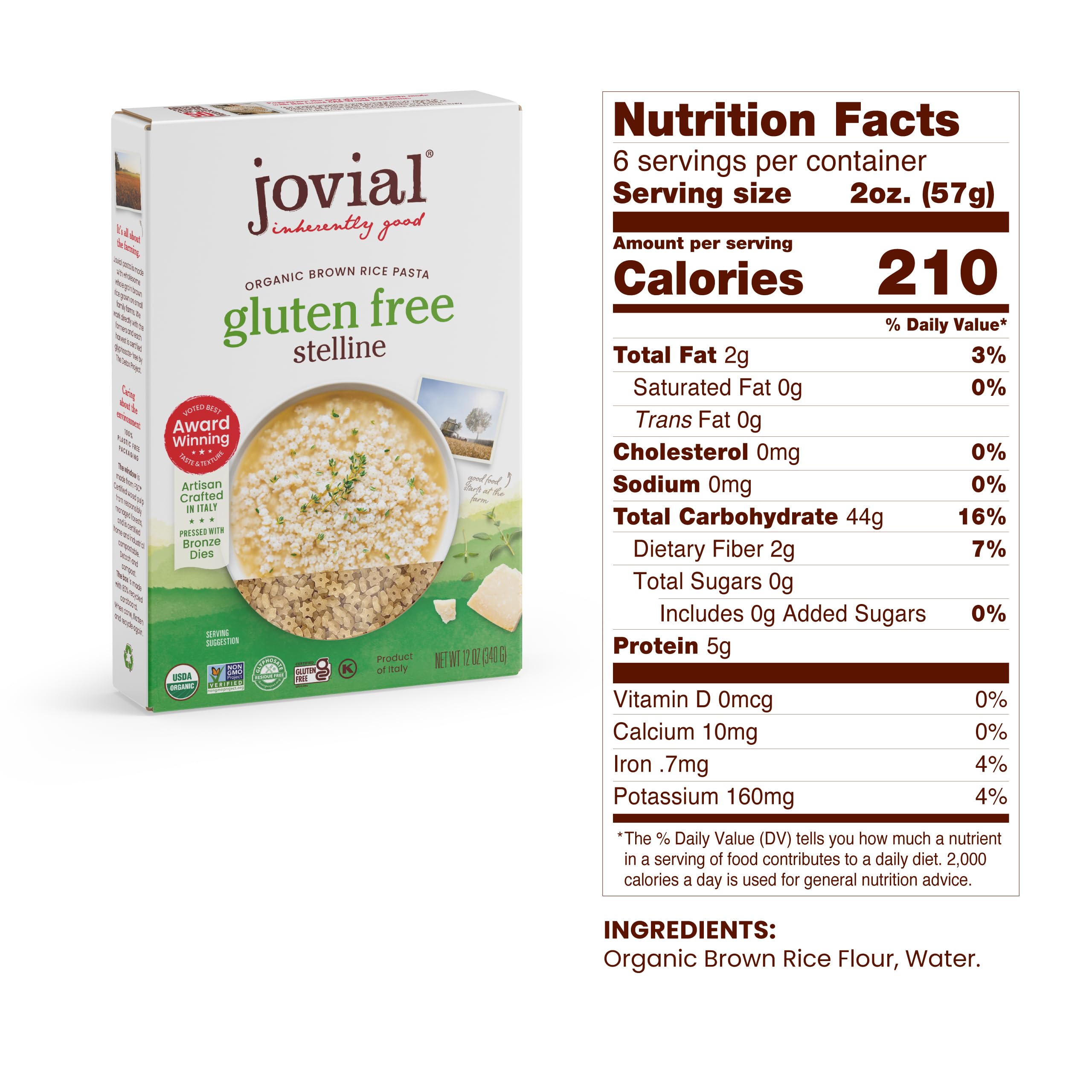 Jovial stelline pasta stars uncooked on shelf, ideal for quick weeknight meals