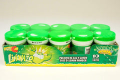 Jovy Candy Limonazo mini shaker with lemon and salt powder for on-the-go tangy snacking.