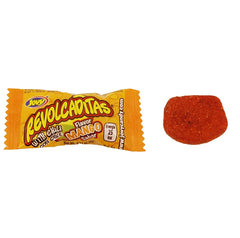 Packaging on store shelf: Jovy Revolcaditas Chili Mango stands out.