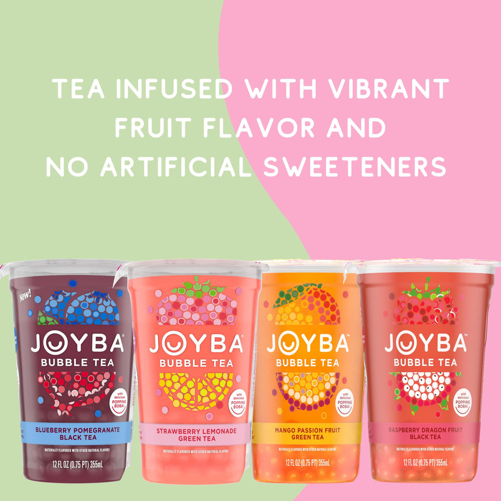 JOYBA four-pack on display showcasing convenient ready-to-drink refreshment.
