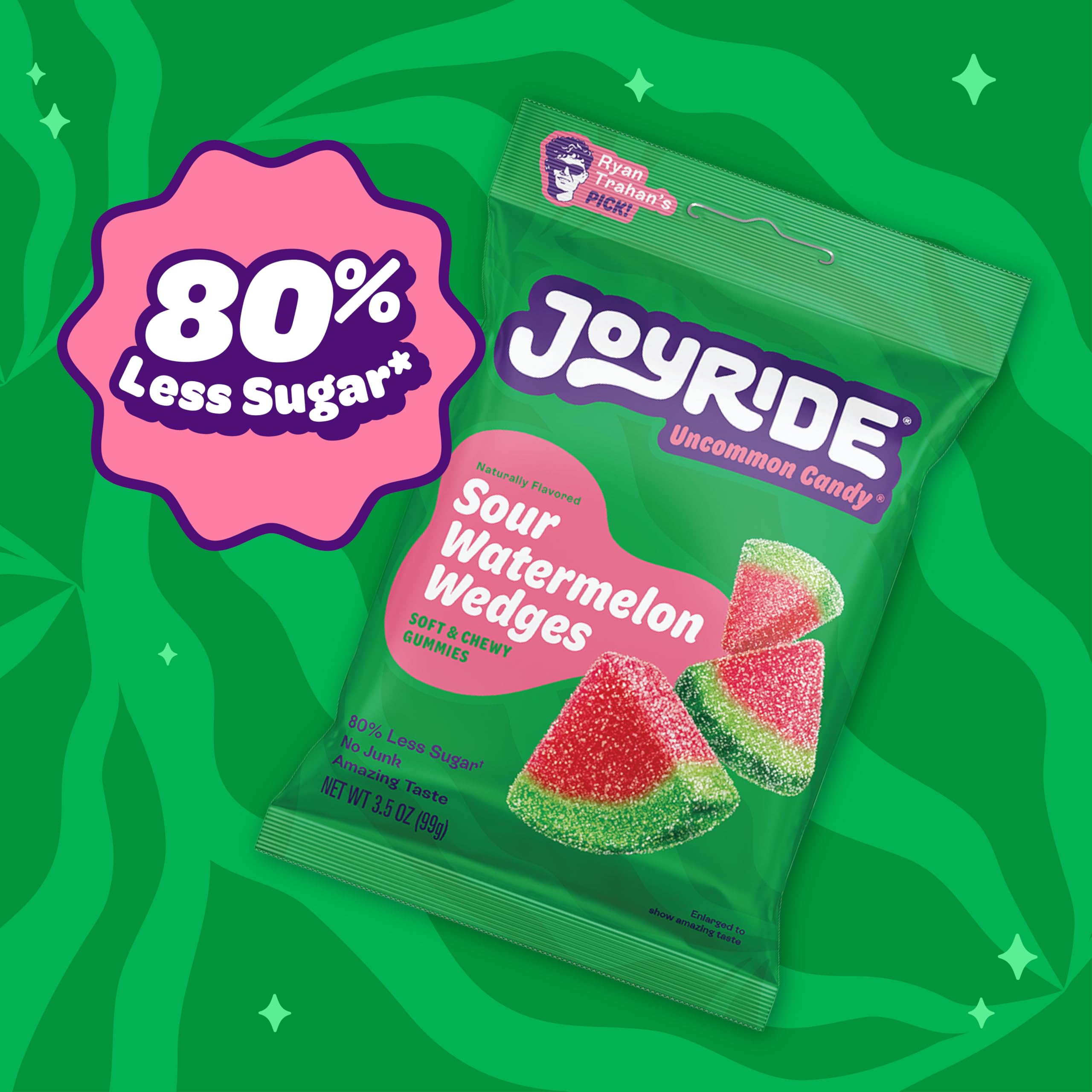 JOYRIDE kid friendly snacking moment with sour wedges and playful packaging