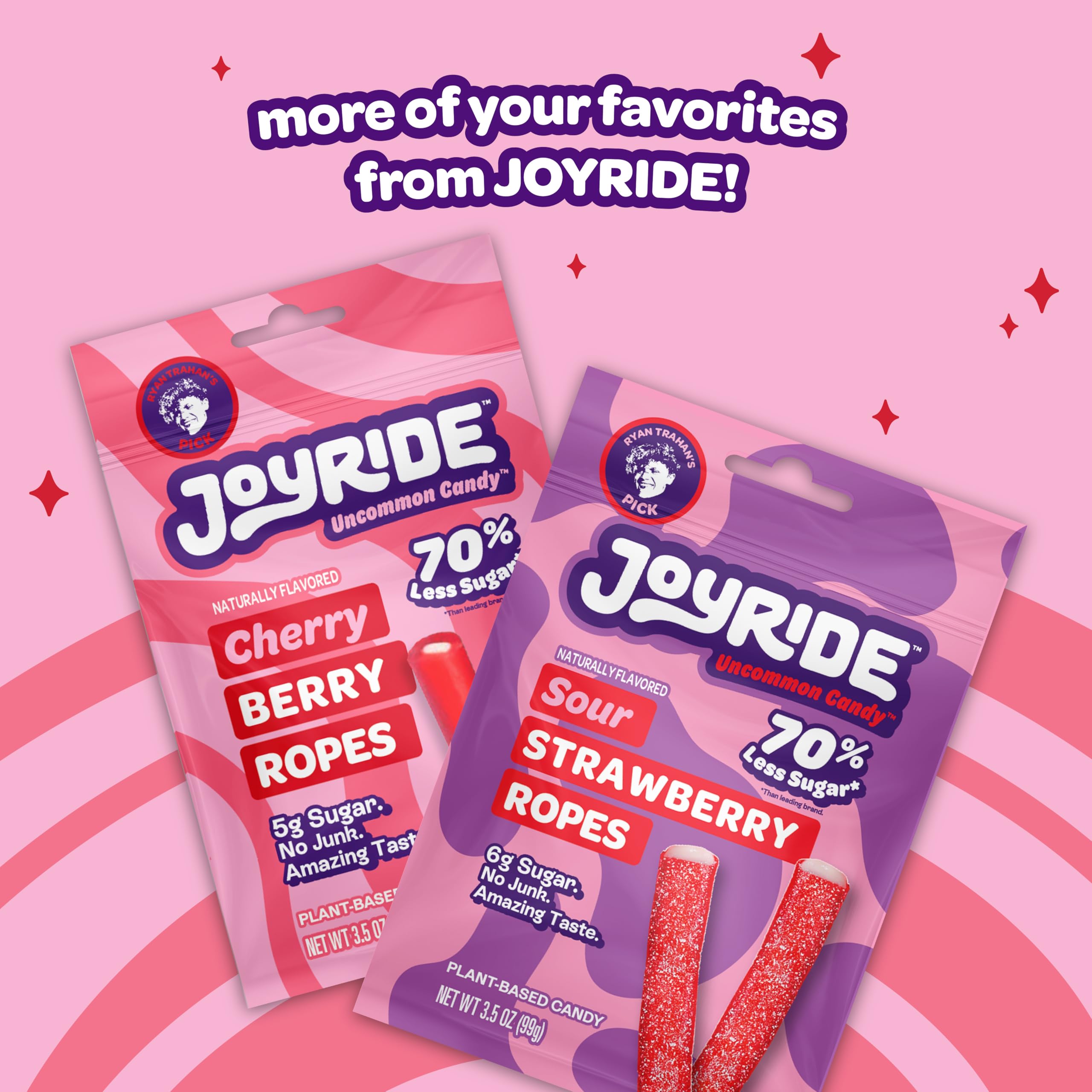 Low-calorie, high-fiber cherry flavor snack option from JOYRIDE