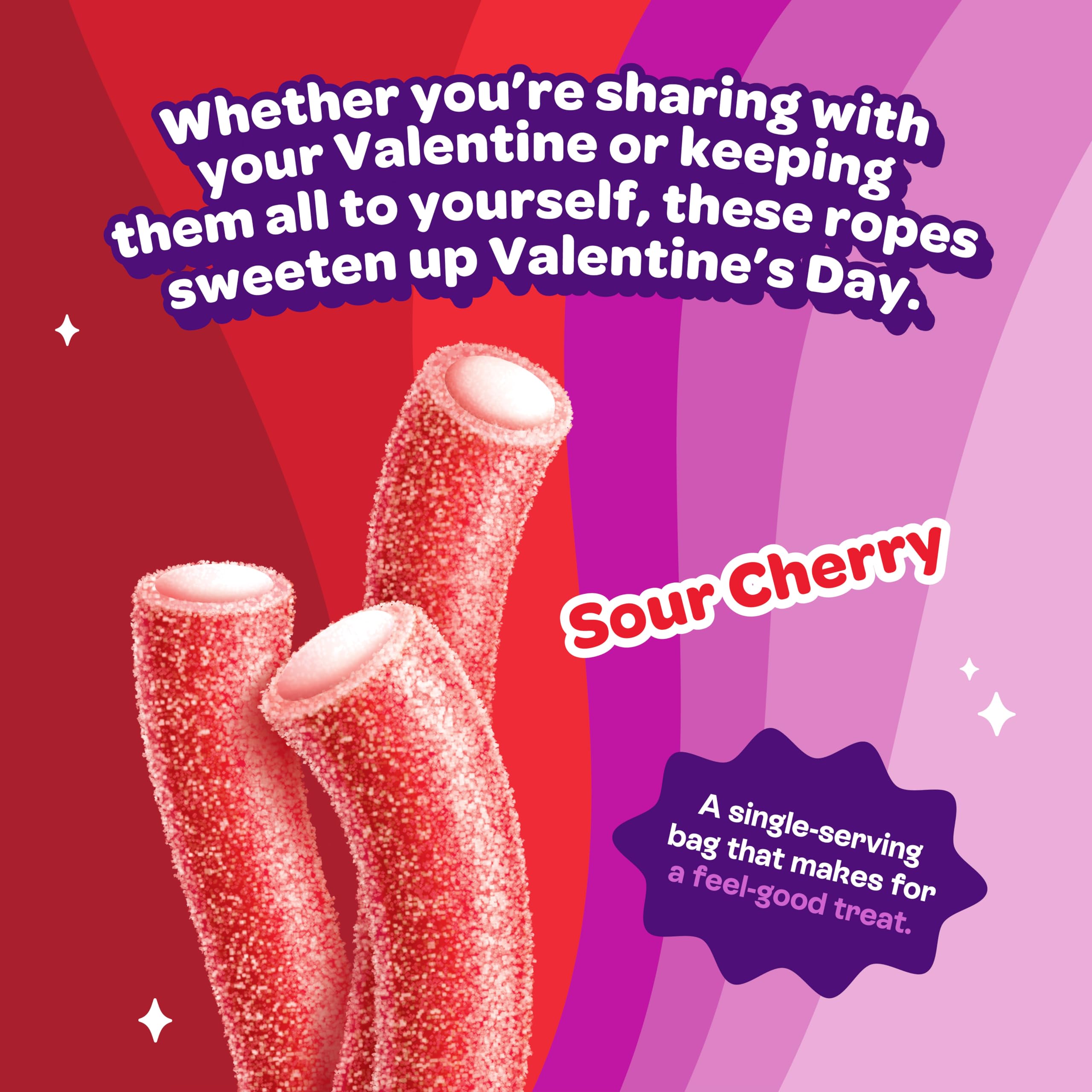 JOYRIDE Sour Cherry Ropes plant-based recipe, dye-free and naturally flavorful.