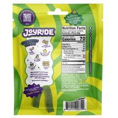 Close-up of Joyride Sour Green Apple Strips texture, naturally colored