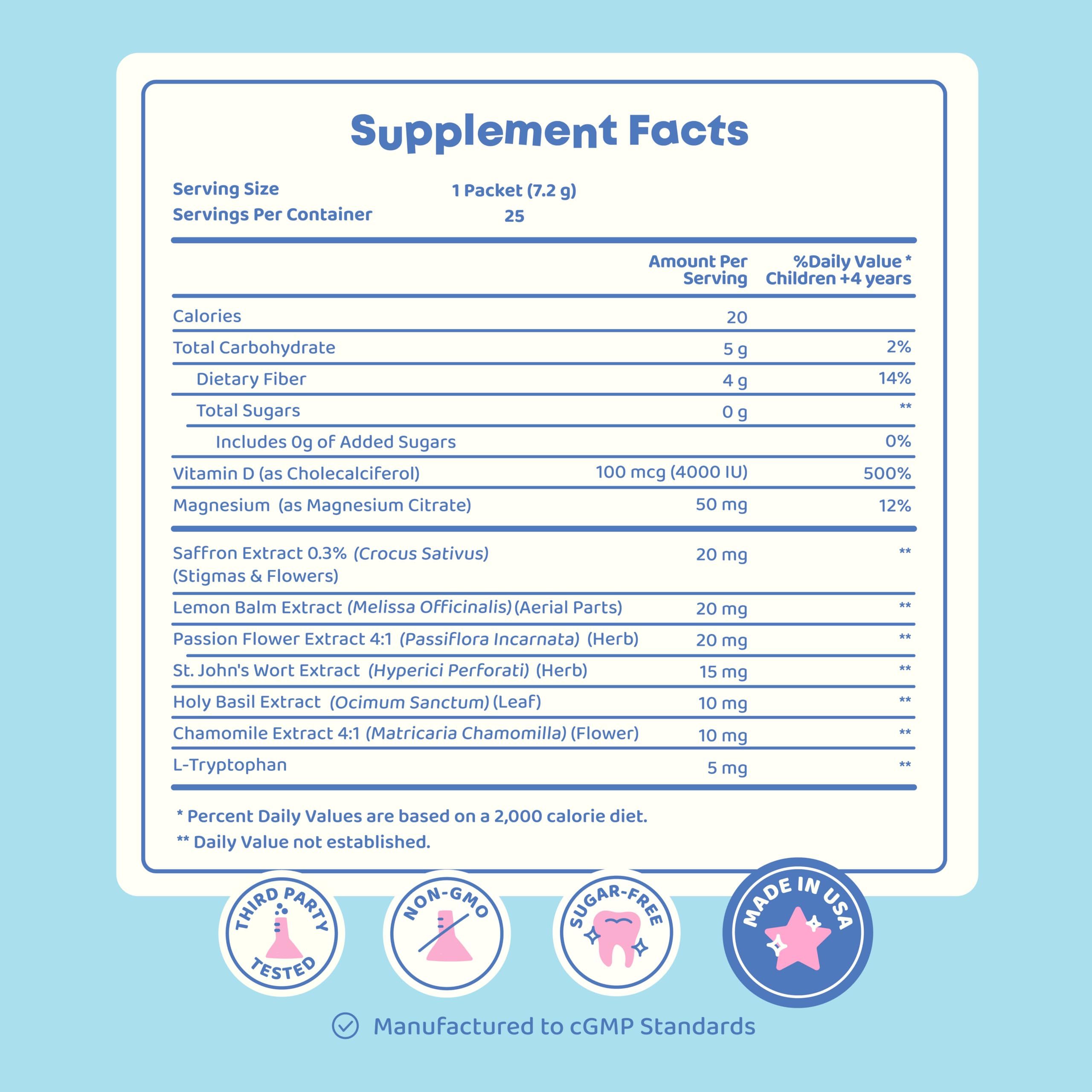 JoySpring Saffron for Kids sugar-free label communicates a clean ingredient option.