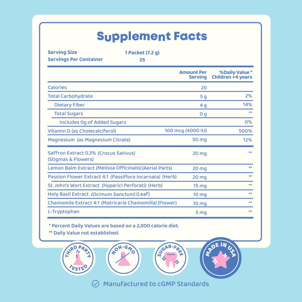 JoySpring Saffron for Kids sugar-free label communicates a clean ingredient option.