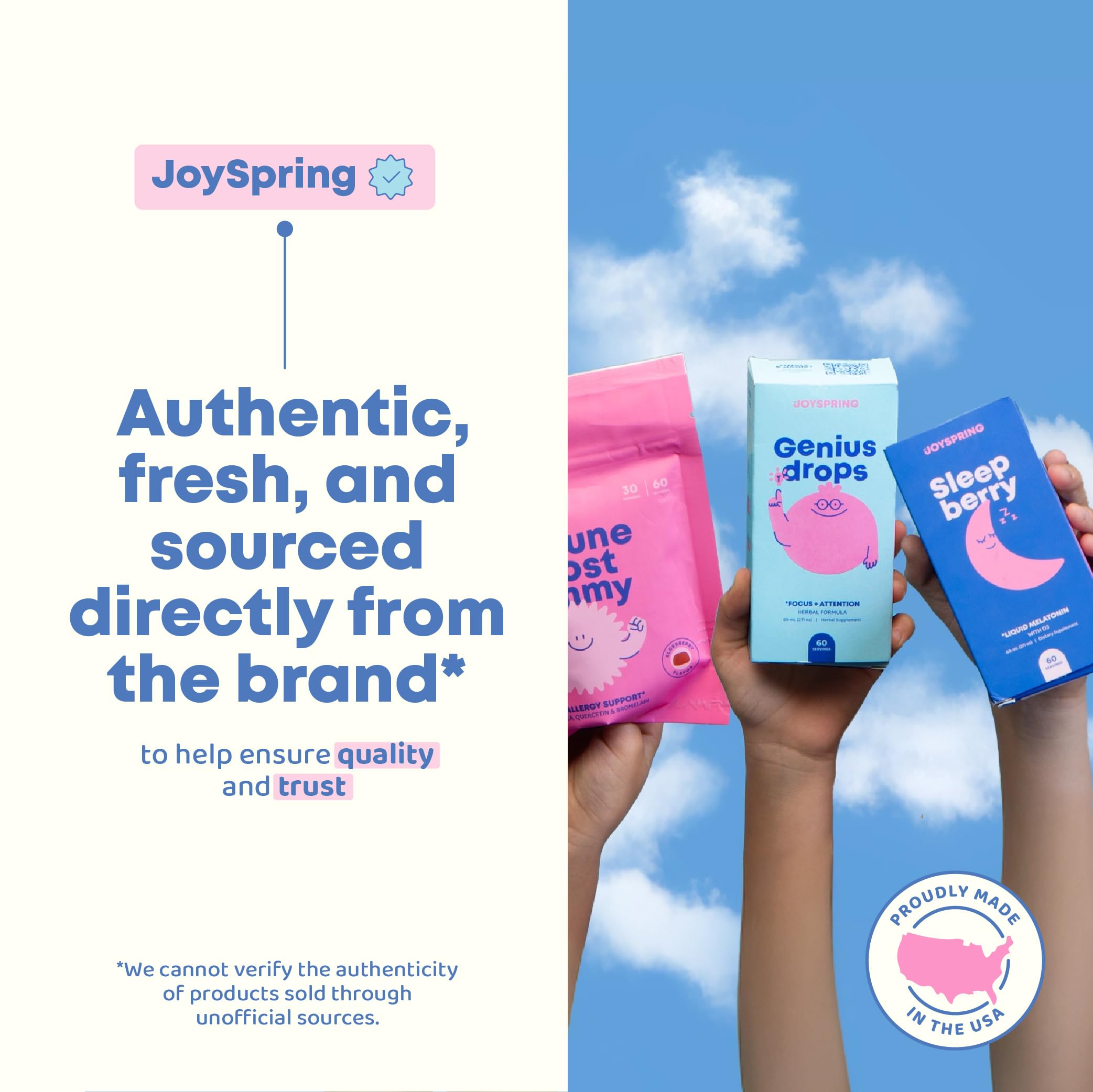 JoySpring Saffron for Kids travel-friendly packaging fits busy days and lunchboxes.