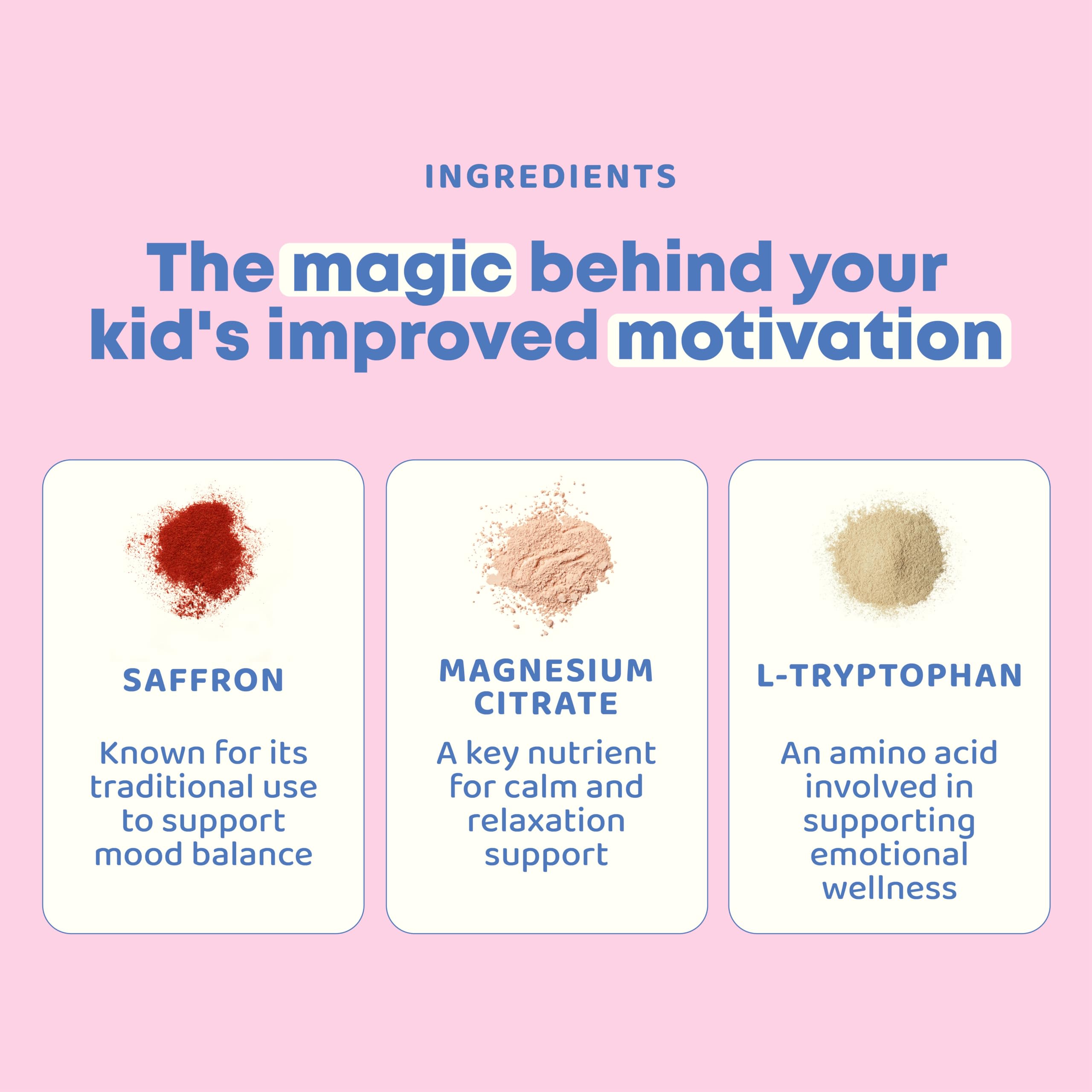 JoySpring Saffron for Kids vitamin D3 label highlights daily nutrient support.