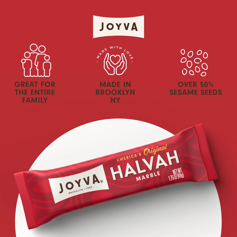 Joyva Halvah Marble dairy free and gluten free option for variety snacking.