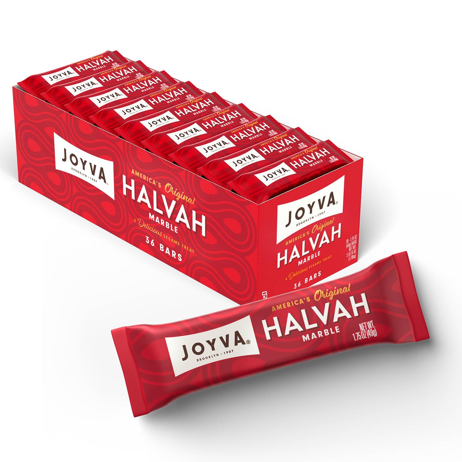 Joyva Halvah Marble pack 36 servings, dairy free and kosher parve.