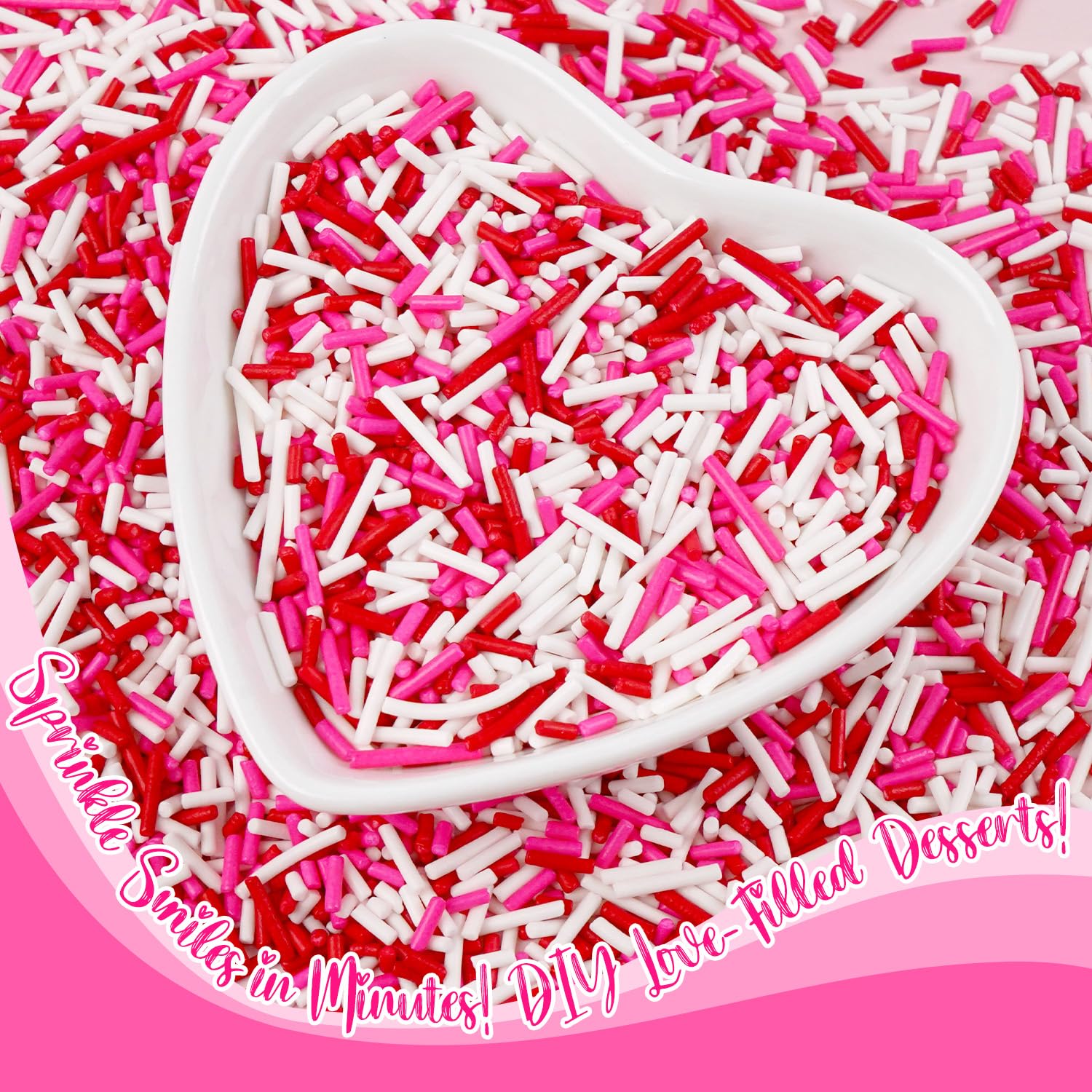 Joyvitas Valentines Pink Jimmies display for weddings and parties.