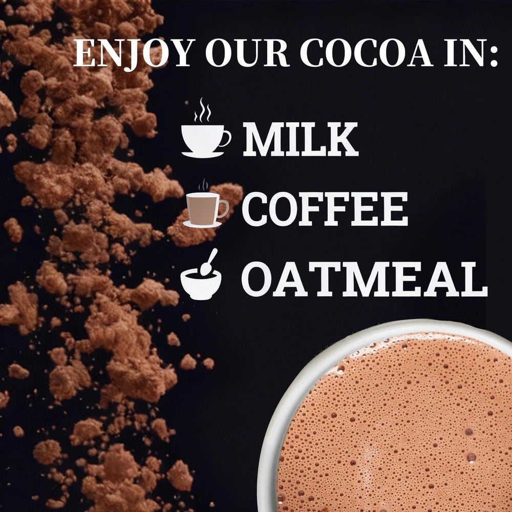 JRR dense dark powder texture hints at rich, cocoa-forward flavor.