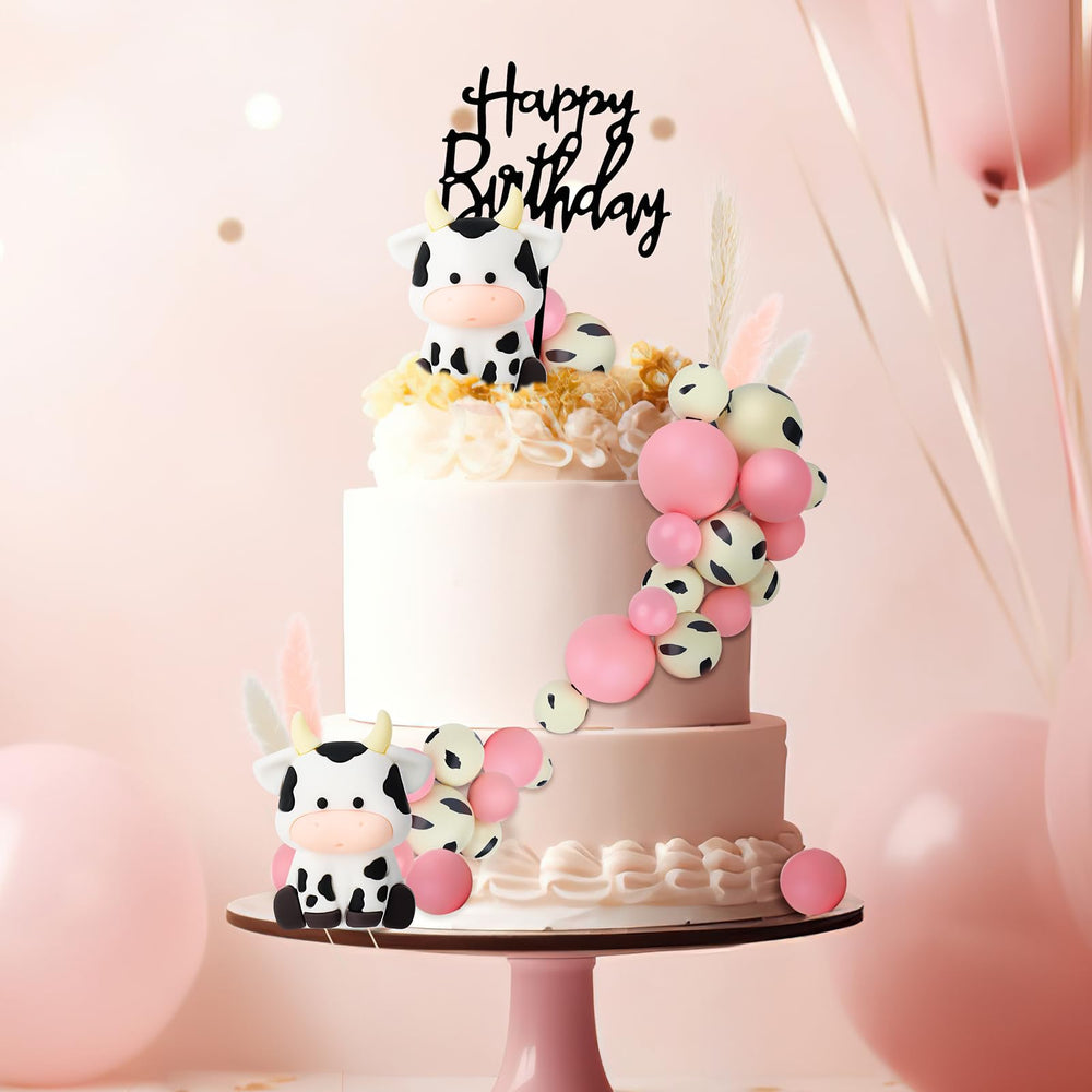 Jspupifip pink and white ball toppers create colorful cake highlights