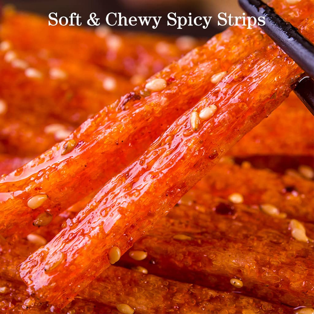 Ingredients and spices image for JTEDZI Latiao Spicy Strips emphasizing natural seasonings.