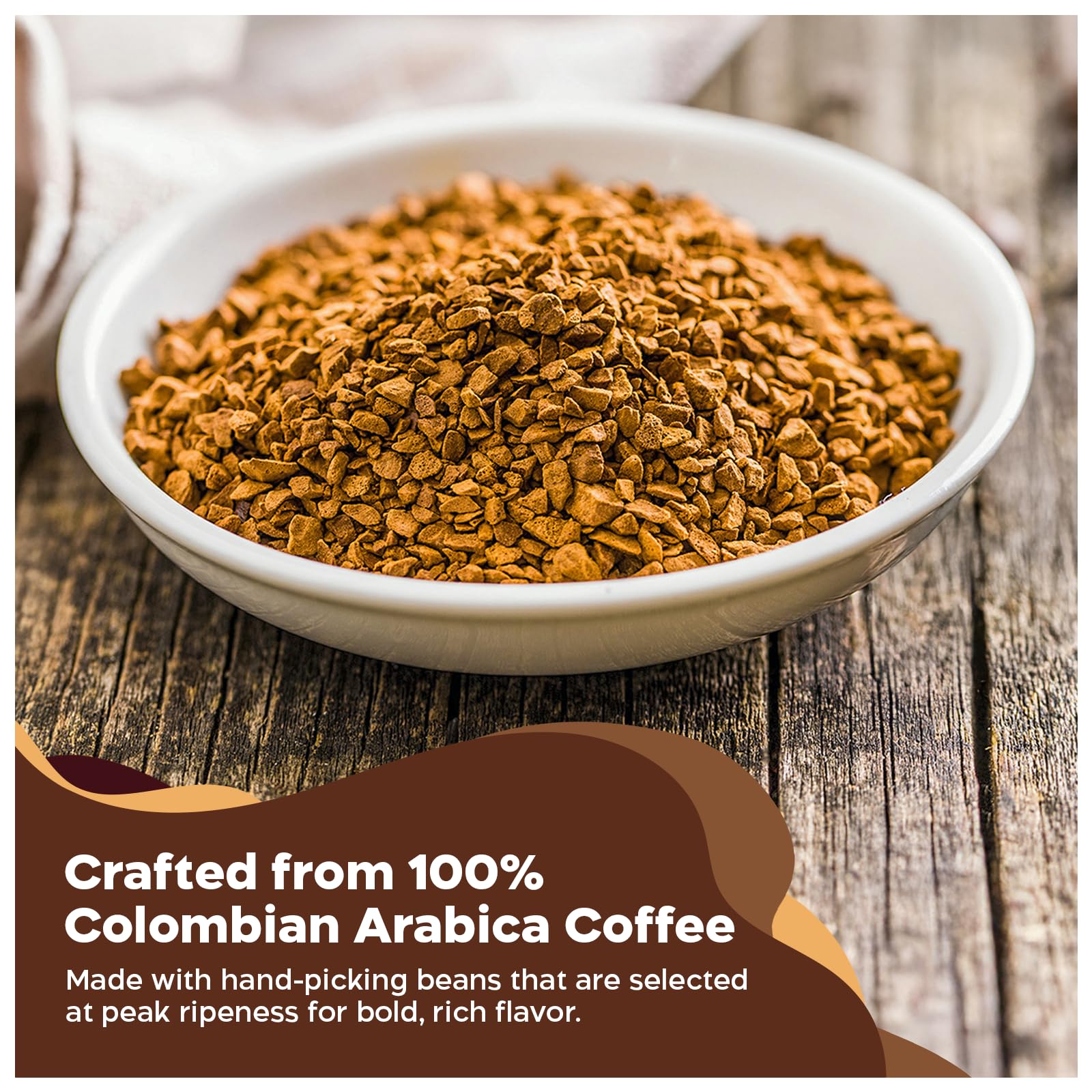 Juan Valdez 100% Colombian Arabica beans highlight authenticity and premium taste.