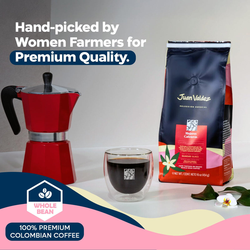 Juan Valdez handpicked Arabica beans emphasize premium quality and smooth cup.