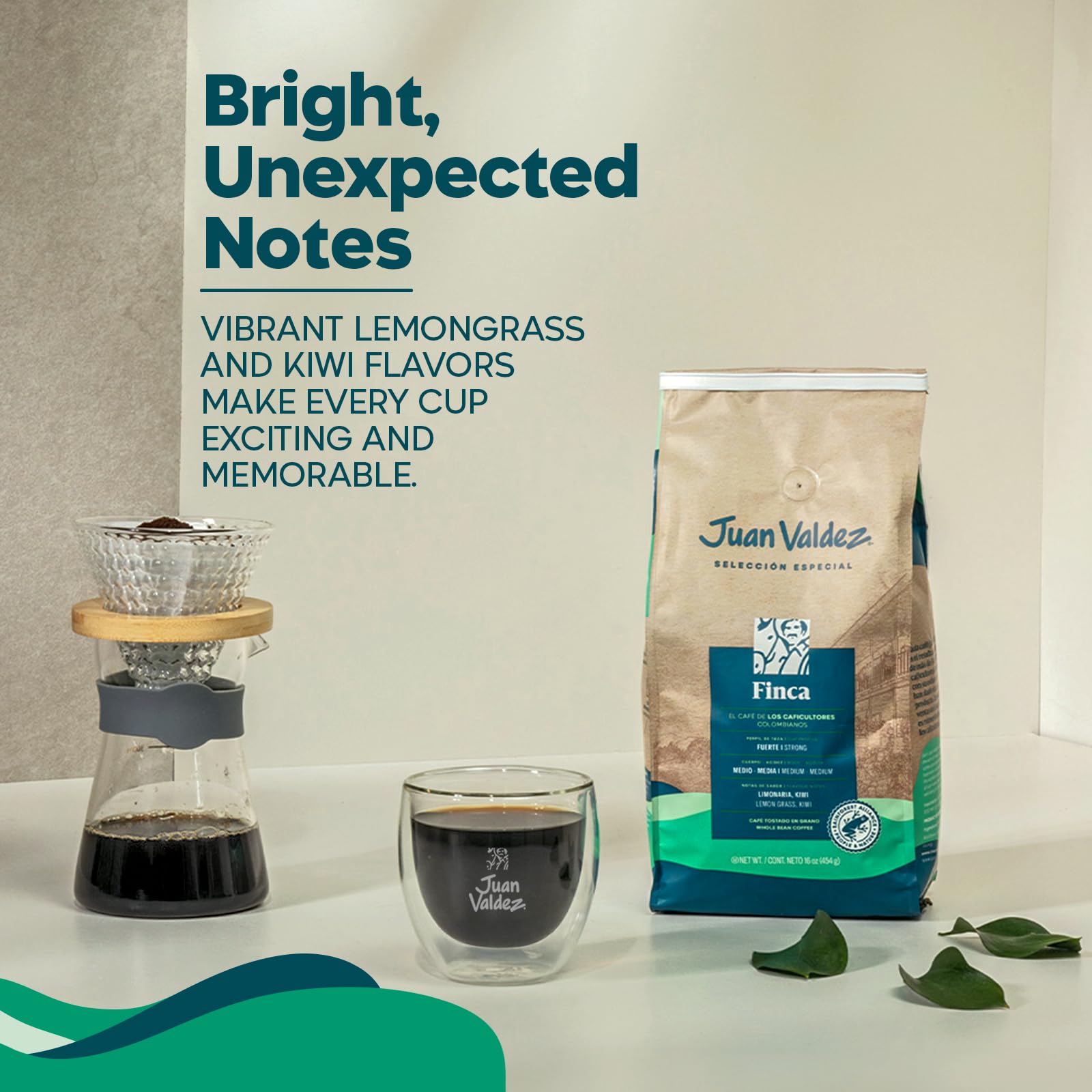 Juan Valdez Finca Dark Roast grind and brew scene highlighting extraction control.