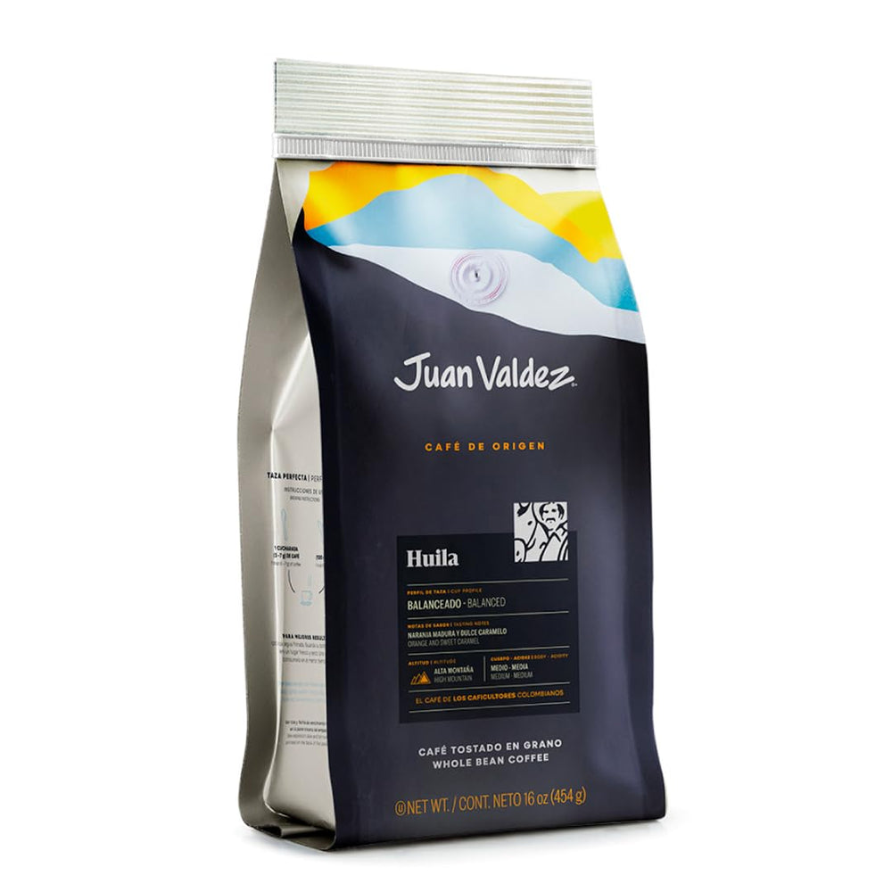 Juan Valdez Huila bag front showing single-origin branding for premium mornings.