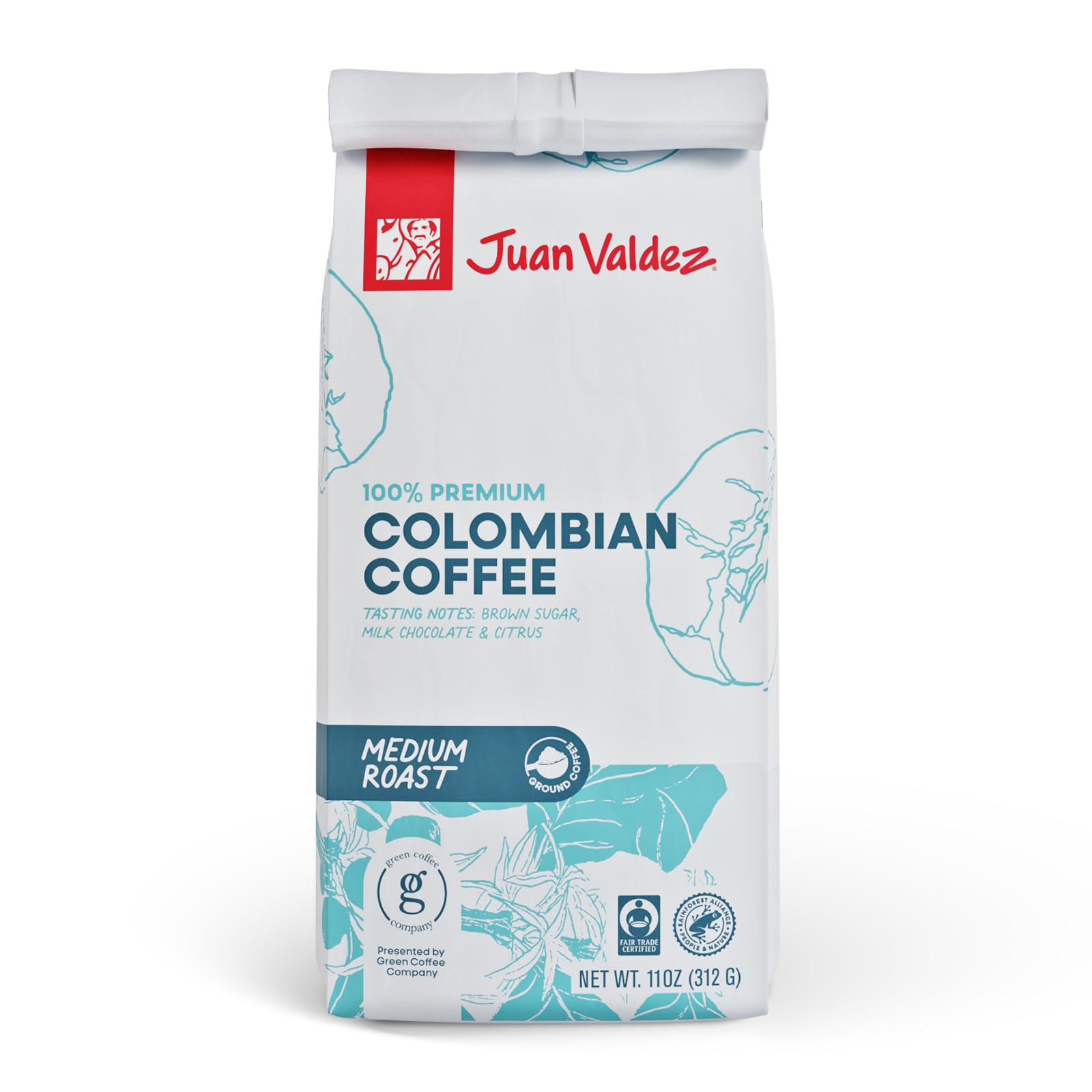 Juan Valdez medium roast ground coffee bag, 11oz, ready for everyday brewing